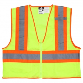 MCR Safety WCCL2LFR Type R Class 2 Limited Flammability Dielectric Safety Vest - Yellow/Lime