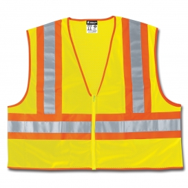 River City WCCL2LFR Type R Class 2 Limited Flammability Two-Tone Dielectric Safety Vest - Yellow/Lime