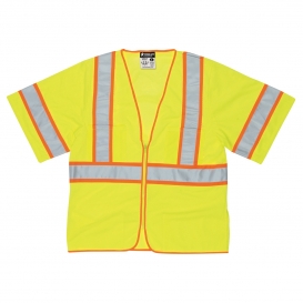MCR Safety WCCL3L Type R Class 3 Two-Tone Mesh Safety Vest - Yellow/Lime