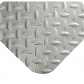 Wearwell 415 Diamond-Plate SpongeCote Floor Mat - Gray