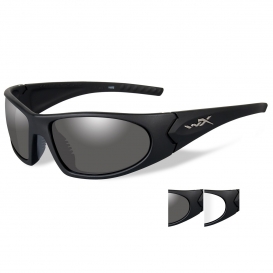 Wiley X Romer 3 Safety Glasses - Matte Black Frame - Grey & Clear Lenses