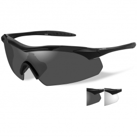 Wiley X 3501 WX Vapor Safety Glasses - Matte Black Frame - Grey Clear Lens
