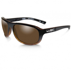 Wiley X ACACE04 Ace Safety Glasses - Gloss Tortoise Fade Frame - Polarized Bronze Lens