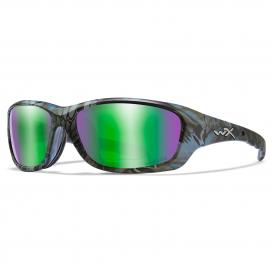 Wiley X Gravity Sunglasses - Kryptek Neptune Frame - Polarized Green Mirror Lens