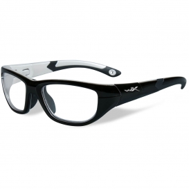 Wiley X YFVIC03 WX Victory Safety Glasses - Gloss Black w/ Aluminum Pearl Frame - Clear Lens