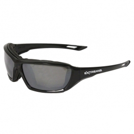 Radians Extremis Safety Glasses - Smoke Foam Lined Frame - Silver Mirror Anti-Fog Lens