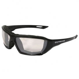 Radians Extremis Safety Glasses - Smoke Foam Lined Frame - Indoor/Outdoor Anti-Fog Mirror Lens