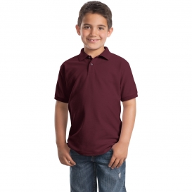 Port Authority Y500 Youth Silk Touch Polo - Burgundy