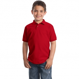 Port Authority Y500 Youth Silk Touch Polo - Red