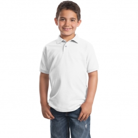 Port Authority Y500 Youth Silk Touch Polo - White