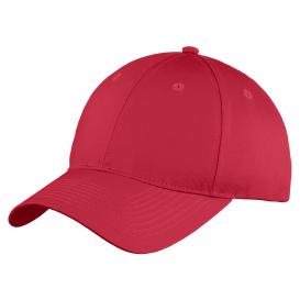 Port & Company YC914 Youth Six-Panel Unstructured Twill Cap - Red