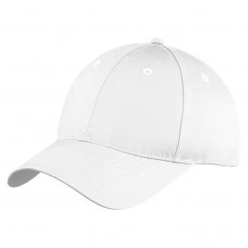 Port & Company YC914 Youth Six-Panel Unstructured Twill Cap - White
