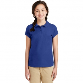 Port Authority YG503 Girls Silk Touch Peter Pan Collar Polo - Royal