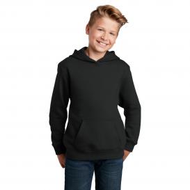 Sport-Tek YST254 Youth Pullover Hooded Sweatshirt - Black