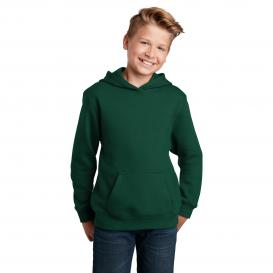 Sport-Tek YST254 Youth Pullover Hooded Sweatshirt - Forest Green