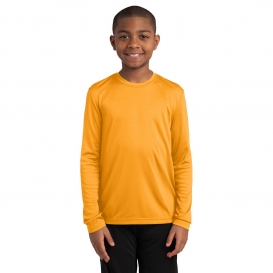 Sport-Tek YST350LS Youth Long Sleeve PosiCharge Competitor Tee - Gold