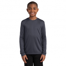Sport-Tek YST350LS Youth Long Sleeve PosiCharge Competitor Tee - Iron Grey