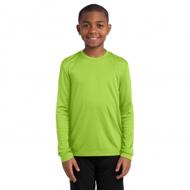 Sport-Tek YST350LS Youth Long Sleeve PosiCharge Competitor Tee - Lime Shock