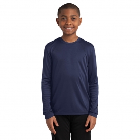 Sport-Tek YST350LS Youth Long Sleeve PosiCharge Competitor Tee - True Navy