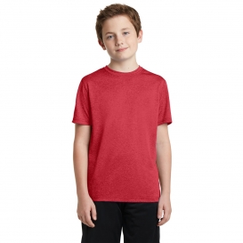 Sport-Tek YST360 Youth Heather Contender Tee - Scarlet Heather