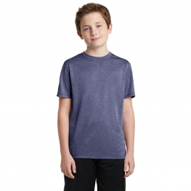 Sport-Tek YST360 Youth Heather Contender Tee - True Navy Heather