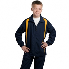 Sport-Tek YST60 Youth Colorblock Raglan Jacket - True Navy/Gold