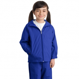 Sport-Tek YST73 Youth Hooded Raglan Jacket - True Royal