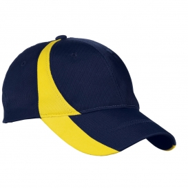 Sport-Tek YSTC11 Youth Dry Zone Nylon Colorblock Cap - True Navy/Gold
