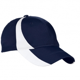 Sport-Tek YSTC11 Youth Dry Zone Nylon Colorblock Cap - True Navy/White