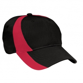 Sport-Tek YSTC11 Youth Dry Zone Nylon Colorblock Cap - Black/True Red