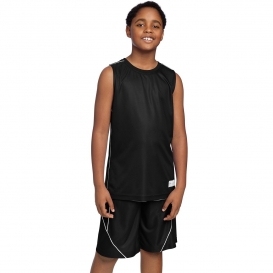 Sport-Tek YT555 Youth PosiCharge Mesh Reversible Sleeveless Tee - Black