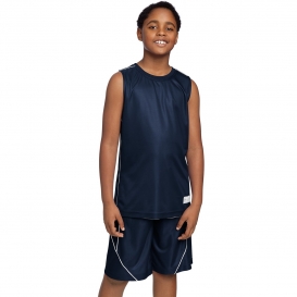 Sport-Tek YT555 Youth PosiCharge Mesh Reversible Sleeveless Tee - True Navy