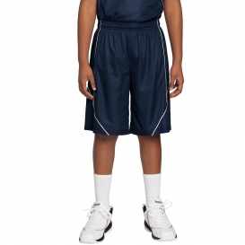 Sport-Tek YT565 Youth PosiCharge Mesh Reversible Spliced Shorts - True Navy
