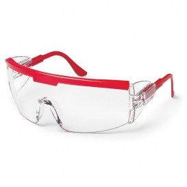 Crews ZX Plus Safety Glasses - Red Frame - Clear Lens