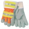 MCR Safety 12440R Luminator Economy Split Cow Leather Palm Gloves - Reflective Stripes
