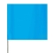 Presco 2x3 Plain Marking Flags with 18 inch Wire Staff - Blue Glo - 100 Flags
