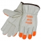 MCR Safety 3213HVI Select Grade Grain Leather Driver Gloves - Orange Fingertips - 