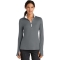 Nike 779796 Ladies Dri-FIT Stretch 1/2-Zip Cover-Up - Dark Grey/White