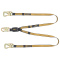 DEWALT DXFP615120 Twin Leg Lanyard, External Energy Absorber, Tie-Back Adjustable, Steel Snap Hooks Both Ends - 6 ft (1.8 m)