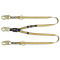 DEWALT DXFP615130 Twin Leg Lanyard, External Absorber, Tie-Back to D-Ring, Adjustable, Steel Snap Hooks Both Ends - 6 ft (1.8 m)