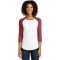 District DT6211 Juniors Very Important Tee 3/4-Sleeve Raglan - Heathered Red/White