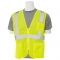 ERB S363P Type R Class 2 Mesh Economy Safety Vest with Pockets & Zipper - Yellow/Lime