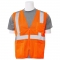 ERB S363P Type R Class 2 Mesh Economy Safety Vest with Pockets & Zipper - Orange