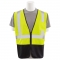 ERB S363PB Type R Class 2 Black Bottom Economy Mesh Safety Vest with Zipper - Yellow/Lime