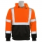 ERB W376B Type R Class 3 Black Bottom Hooded Safety Sweatshirt - Orange