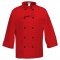 Fame C10P 10 Button Long Sleeve Chef Coat - Red
