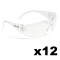 Full Source FS110-DZ Spinyback Safety Glasses - Clear Lens (12 Pairs)