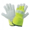 Global Glove 1100GHV High Visibility Canvas Back with Goatskin Leather Palm Gloves
