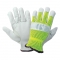Global Glove 3100GHV High-Visibility Mesh Back Goatskin Leather Palm Driver Gloves