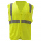 GSS Safety 1001 Type R Class 2 Mesh Zipper Safety Vest - Yellow/Lime